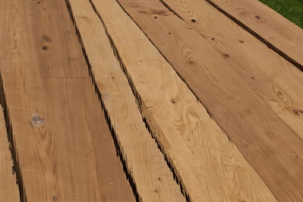 Close-up view of deck construction showing quality craftsmanship